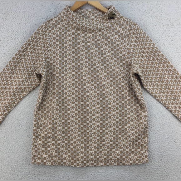 NWOT Ann Taylor XS Luxury Knit Retro Chain Link Lightweight Mockneck Sweater Top - Picture 2 of 7